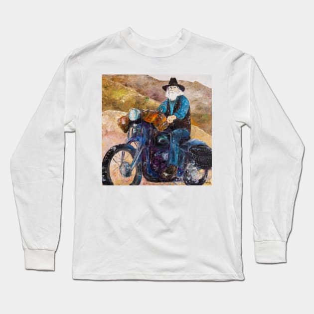 Count Lev Nikolayevich Sets Off On a Motorcycle Trip Across The USA Long Sleeve T-Shirt by NataliaShchip